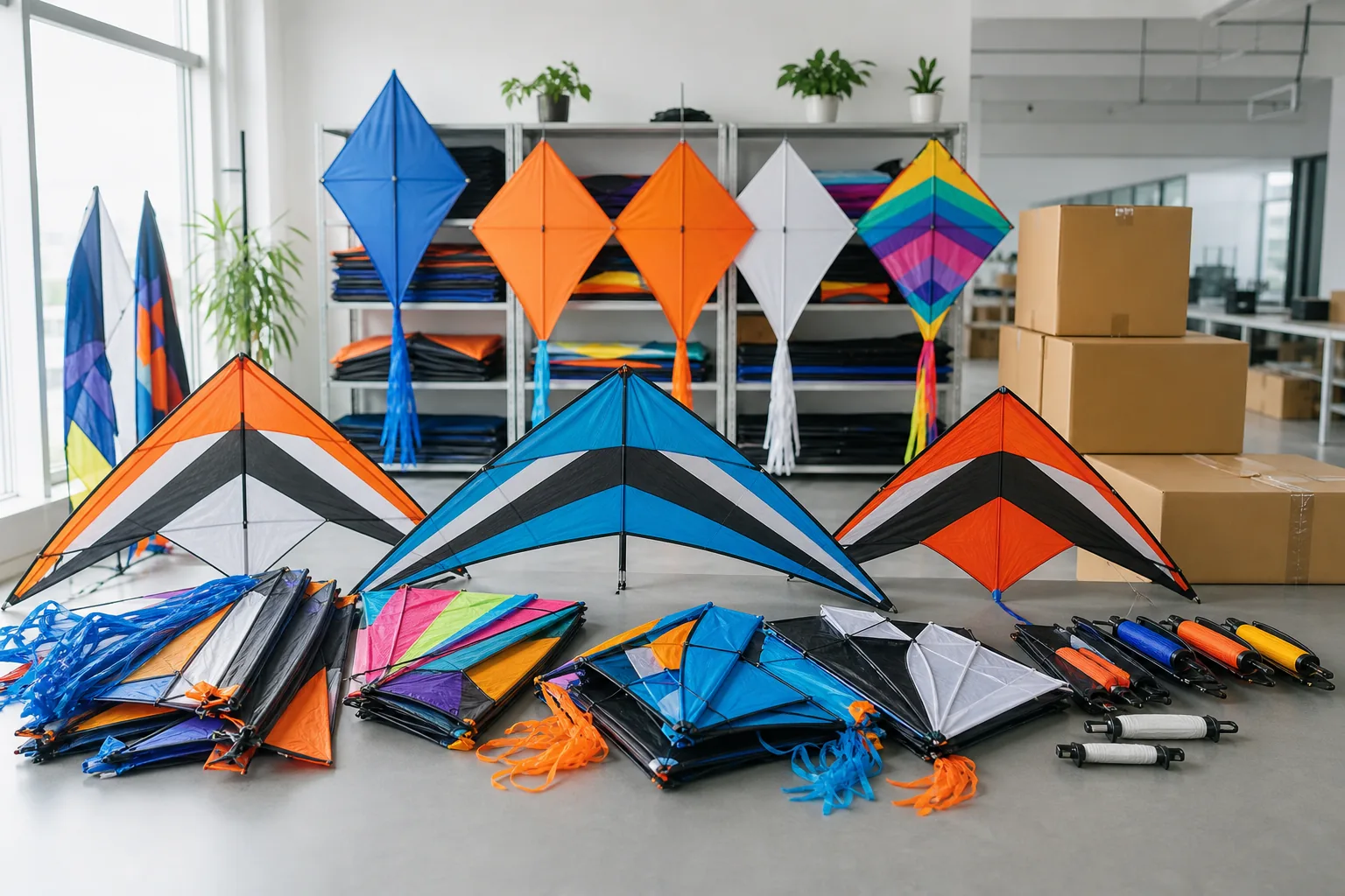 kite design materials and sourcing workspace